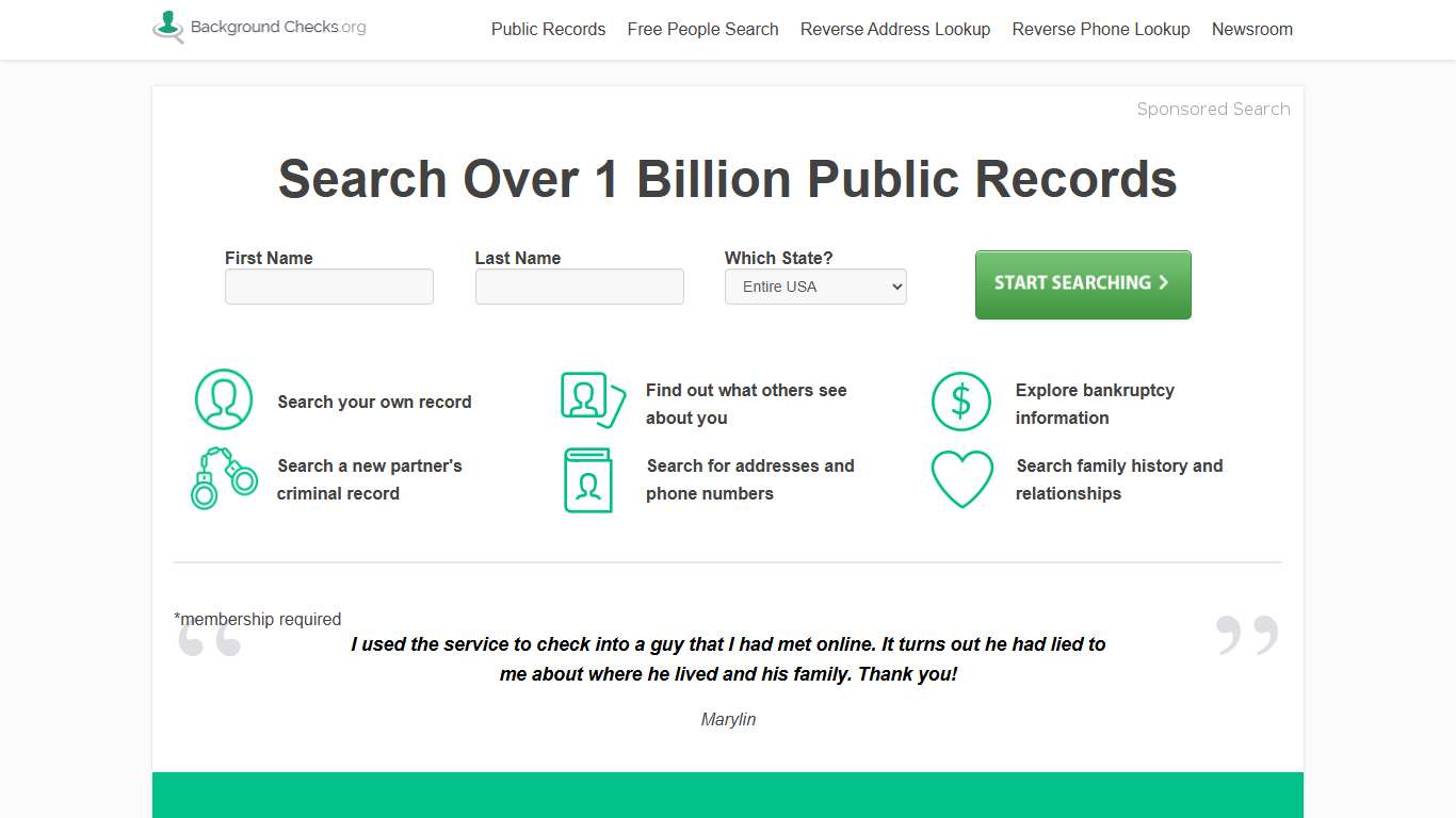 Free Online Background Check - Background Checks.org - The Totally 100% Free Guide to Public and Criminal Record Searches