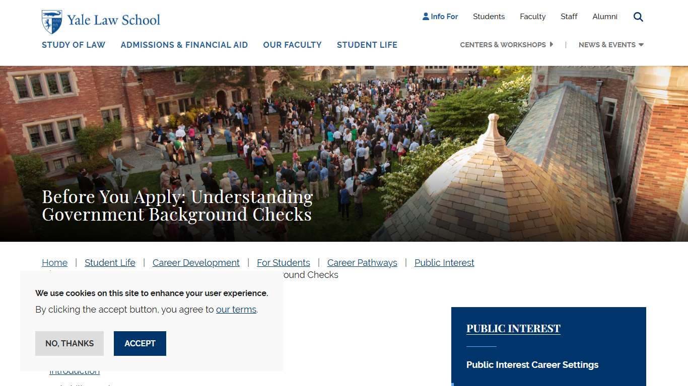 Before You Apply: Understanding Government Background Checks | Yale Law School